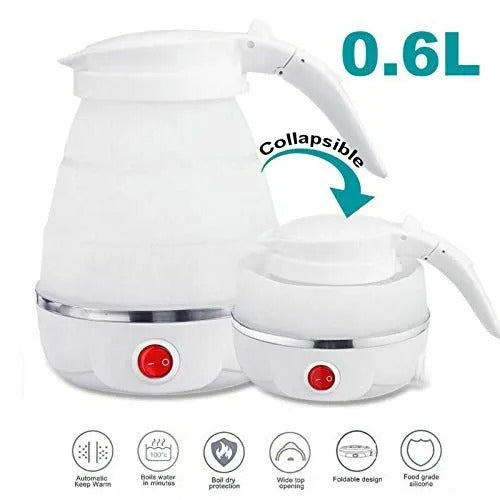 Fast Water Boiling 600 Ml Portable Kettle Quickly Silicone  Foldable Electric Sports Bottle