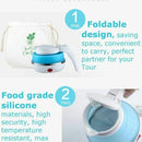 Fast Water Boiling 600 Ml Portable Kettle Quickly Silicone  Foldable Electric Sports Bottle