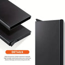 Pop_up credit Card Holder Wallet For Men & Women with Thin Aluminum Metal Wallet ( Black)