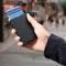 Pop_up credit Card Holder Wallet For Men & Women with Thin Aluminum Metal Wallet ( Black)