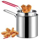 Stainless Steel Deep Fryer Pot With Strainer – Frying Pan – 1200ml Oil Capacity