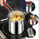Stainless Steel Deep Fryer Pot With Strainer – Frying Pan – 1200ml Oil Capacity